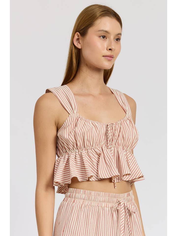 ROSE WHITE BABYDOLL CROPPED TOP for wholesale on Faire
