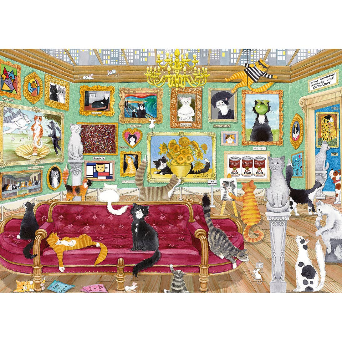Gibsons Games Inc - Wholesale Puzzle - Adult - Night at the Meowseum 1000 Piece Jigsaw Puzzle1