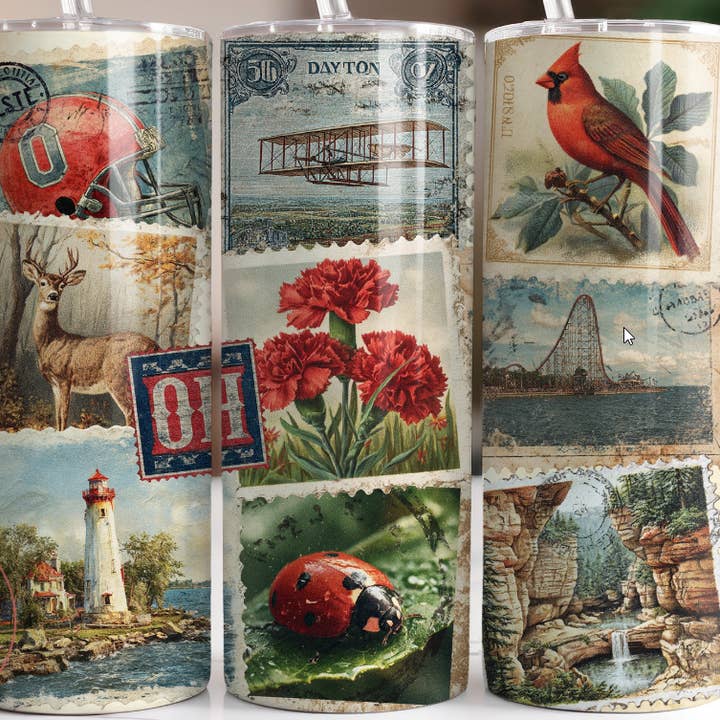 State Ohio Stamps | Tumbler for wholesale by Designs by Robyn