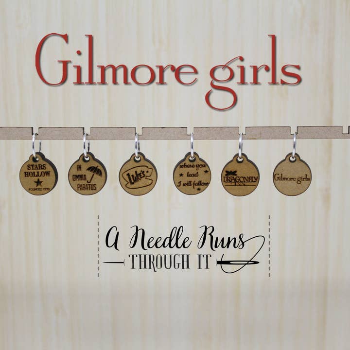 Marqueurs de mailles inspirés par Gilmore Girls (ensemble de 6) pour la vente par A Needle Runs Through It