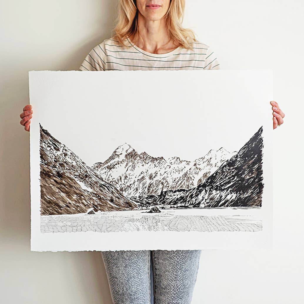 Turn-of-the-Centuries - Wholesale Art Print - Glacier Lake Banff No.4 Mountain Landscape Paintng ART PRINT1