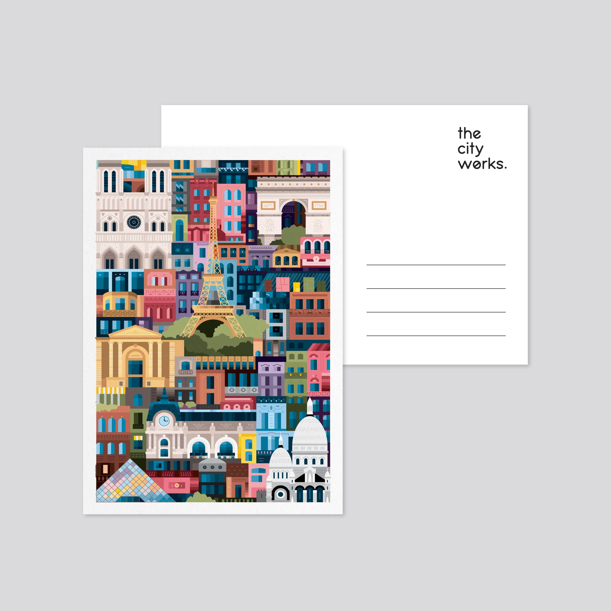 The City Works - Wholesale Postcard - Paris Colourful Postcard