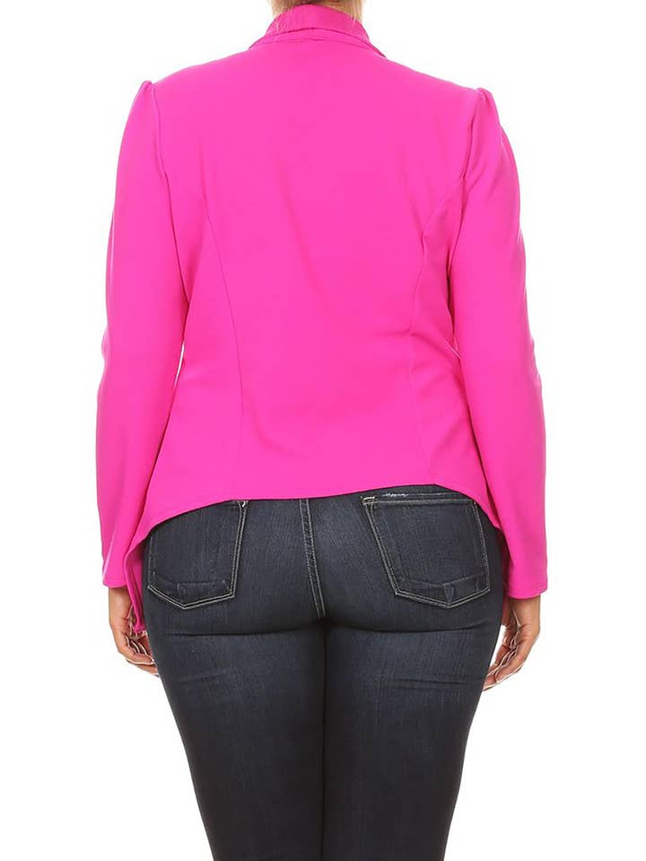 MOA COLLECTION – Blazer - Mulher por atacado – Jaqueta feminina sólida de mangas compridas para escritório11