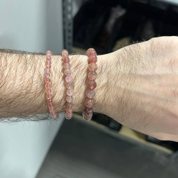 Pebble House - Wholesale Beaded bracelet - Strawberry Quartz Bracelet 4mm/6mm/8mm - Crystals & Stones6