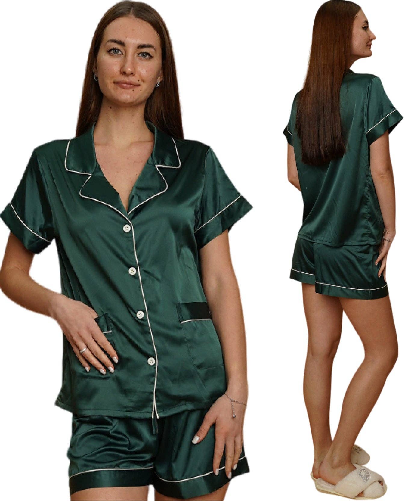 Taniri - Wholesale Sleepwear Set - Women's - ASHLEY SHORT MATTE SATIN PAJAMAS38