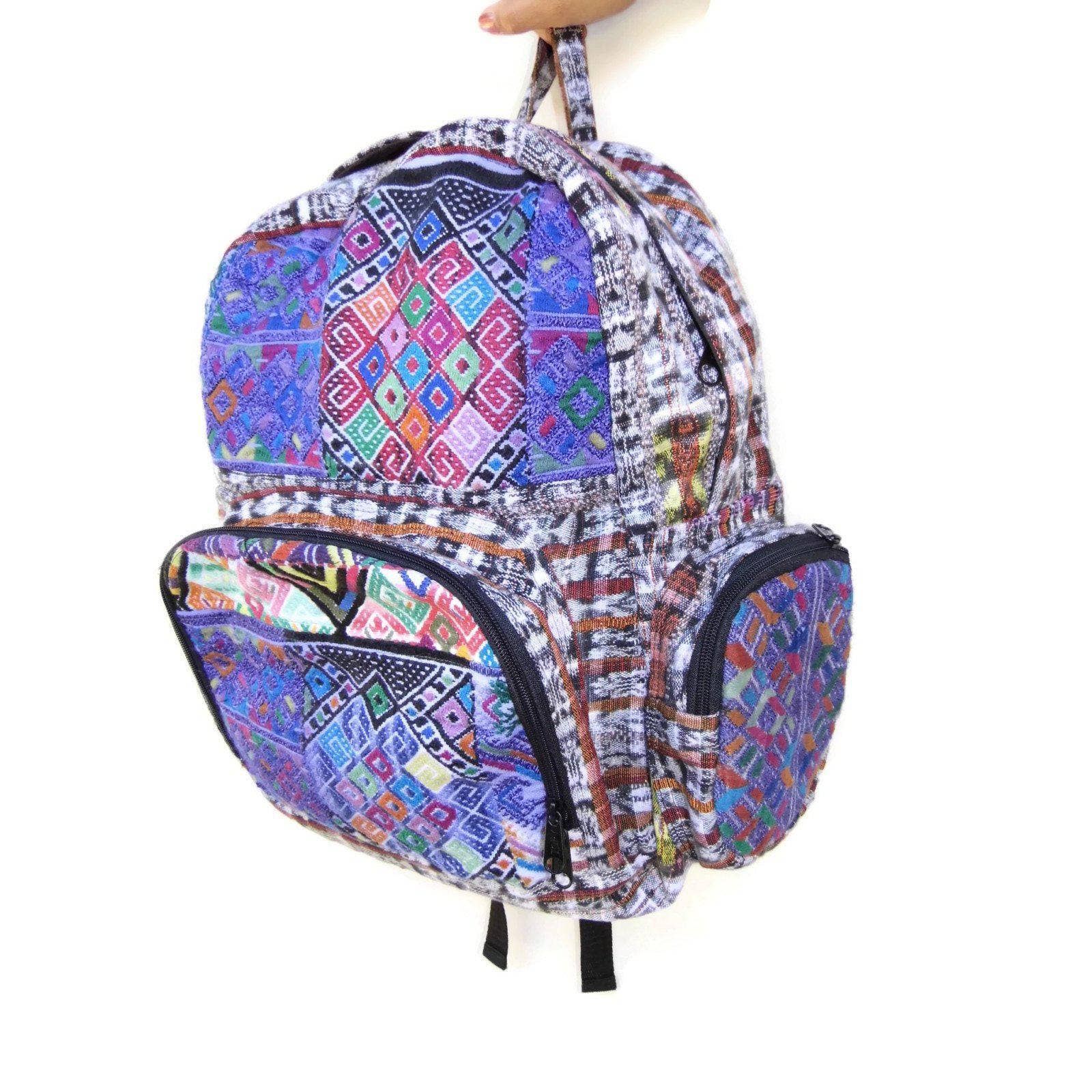 Lumily – Mochila - Mulher por atacado – Mochila de Tecido Reciclado Vulcão Huipil - Guatemala13