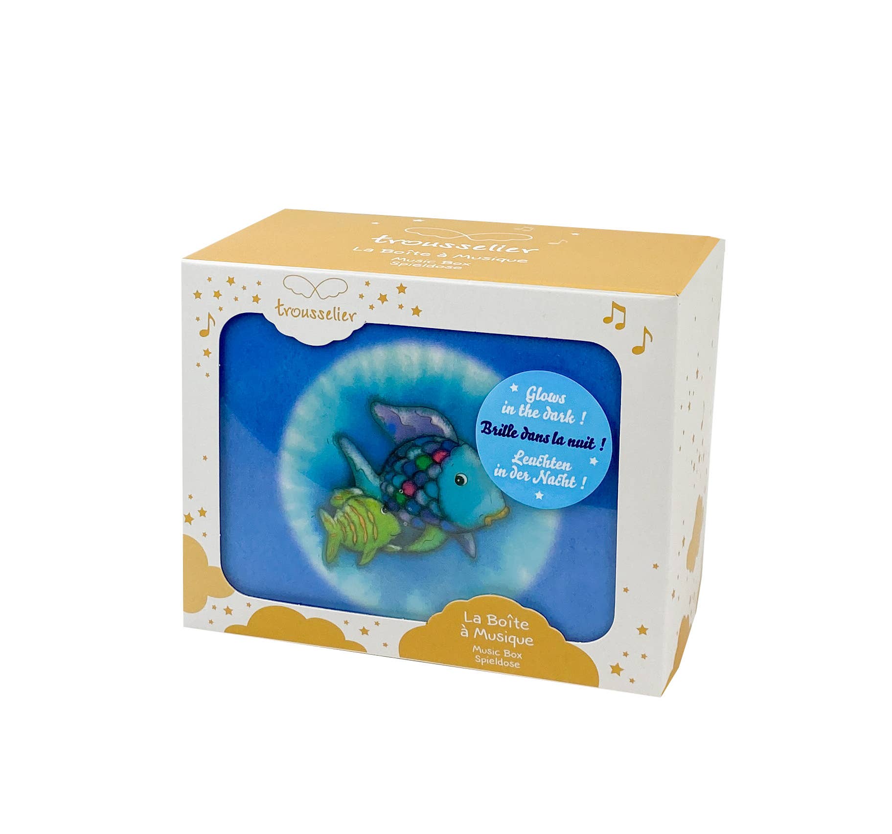 TROUSSELIER SAS - Wholesale Jewelry Box/Organizer - Kids - Glow-in-the-Dark Musical Box Rainbow Fish©5