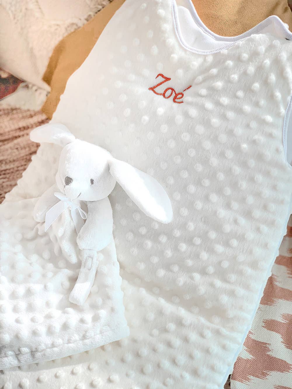 Maison Pioline - Wholesale Security/Cuddle Blanket - Baby - The rabbit, cuddly toy & pacifier clip, baby2