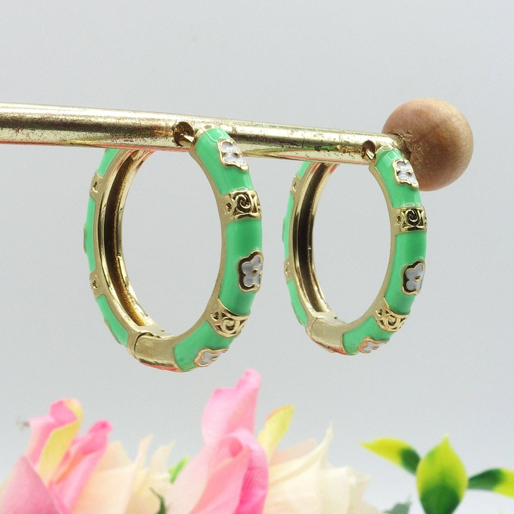 Daemon srls - Wholesale Dangle Earrings - AZALEA - ACCIAIO INOSSIDABILE orecchini a cerchio smaltati0