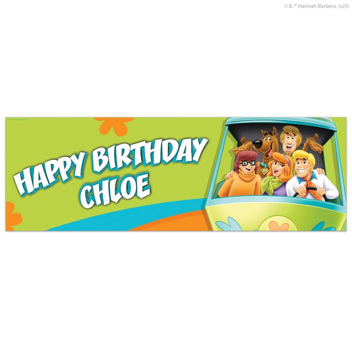 Scooby-Doo Birthday - Gang In The Mystery Machine Personalised Name Banner Wall Sticker for wholesale by Themed