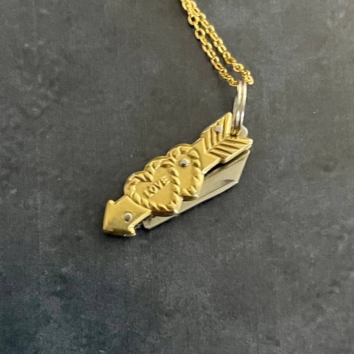 Mini Sweetheart Knife Necklace // tiny Valentines stainless for wholesale by The Silver Spider