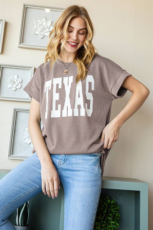 HEIMISH - Wholesale Tunic - Women's - ET7523-12 SOLID RIBBED LETTERING TOP13