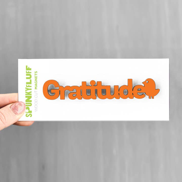 Gratitude- Minuscule aimant de mot pour la vente par Spunky Fluff