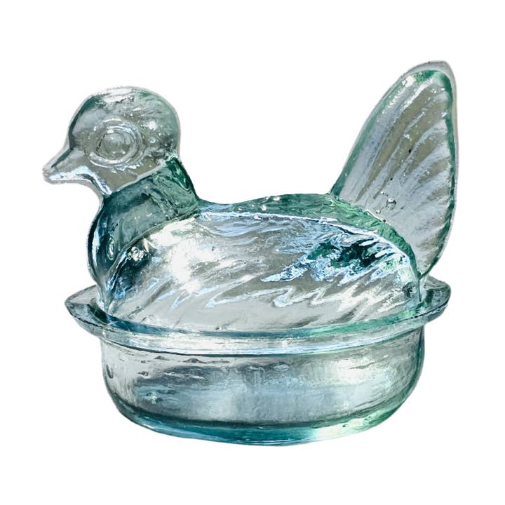 Nesting Hen Bowl - CLEAR DIAMOND | Hand Blown Glass for wholesale by Kitchen One