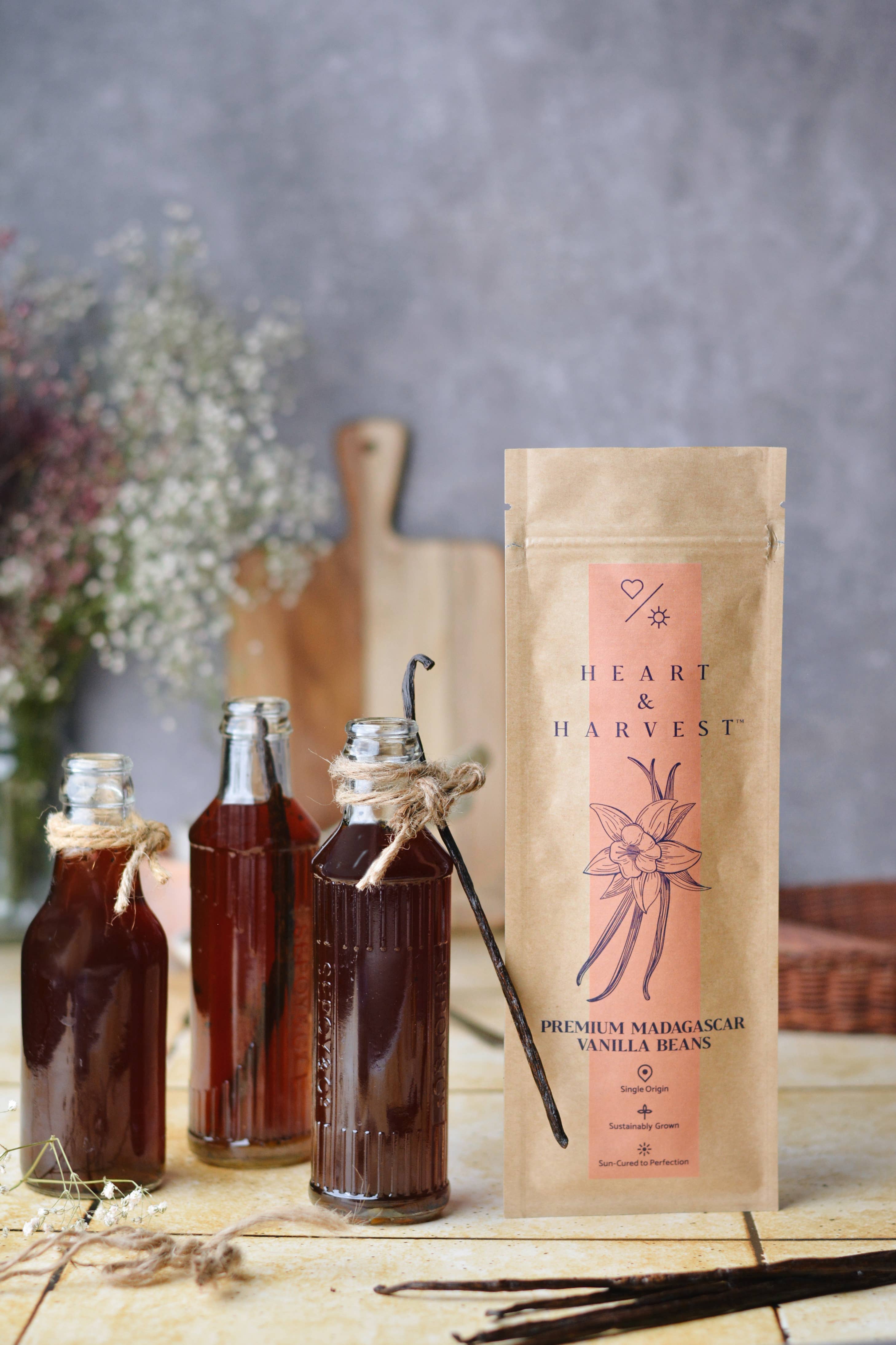 Heart & Harvest – Extrato de baunilha/fruta por atacado – Baunilha de Madagáscar Puro em tubo de vidro de origem ética7