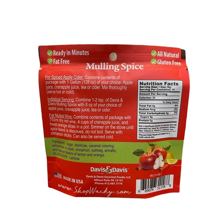 Davis & Davis Gourmet Foods – Engroshandel Krydderiblanding mulled – Mulling Spice - 4 ounce1