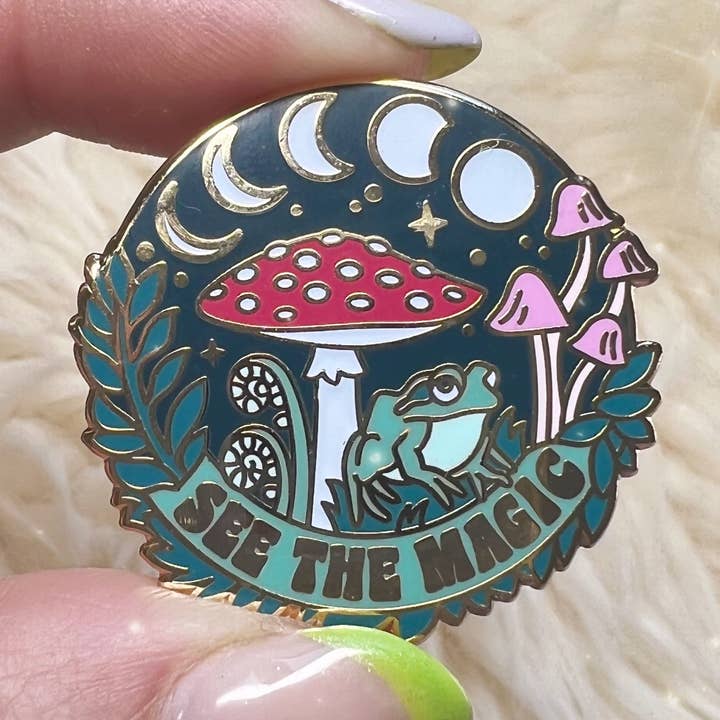 See the Magic Enamel Pin - GITD for wholesale by Wildflower + Co.