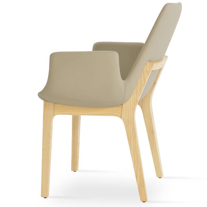 Your Bar Stools - Wholesale Chair - Leather Dining Chairs Eiffel Arm Cream