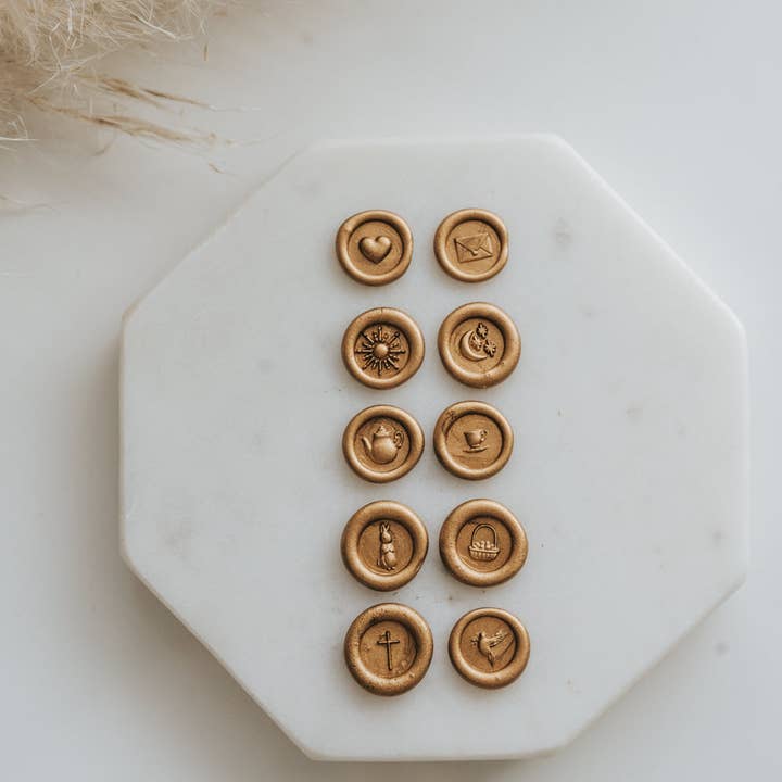 Written Word Calligraphy - Wholesale Rubber/Decorative Stamp - Cross and Dove Mini Wax Seal