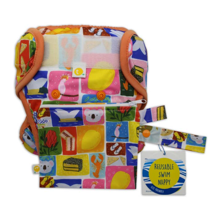 Tyoub - Wholesale Swim nappy – Baby - Tyoub x Suki McMaster Reusable Swim Nappy - Aussie Icons2