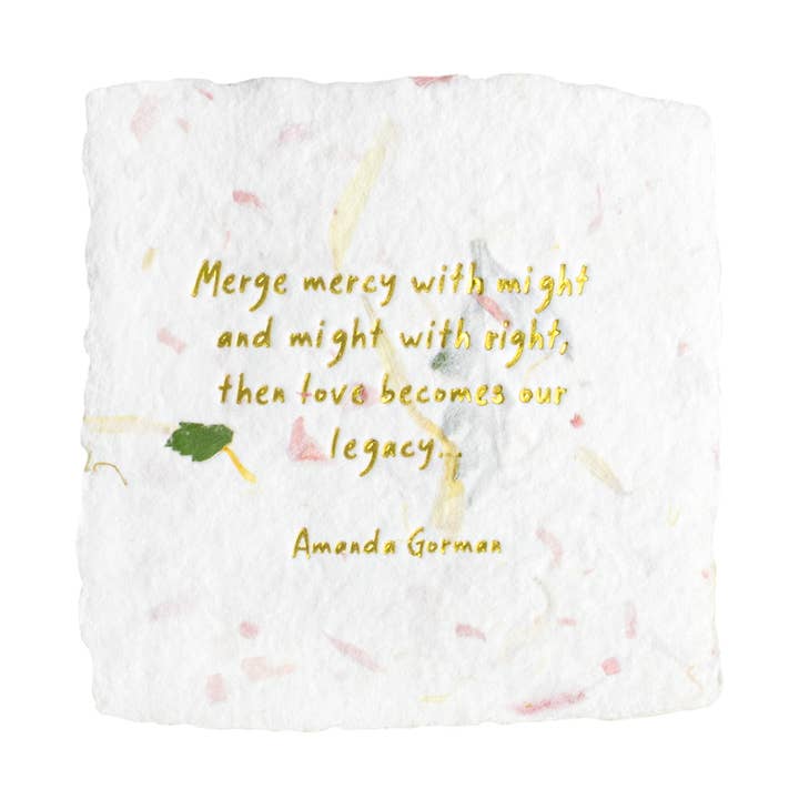 Citação de Amanda Gorman Petite Handmade Paper Tipografia por atacado de Oblation Papers & Press