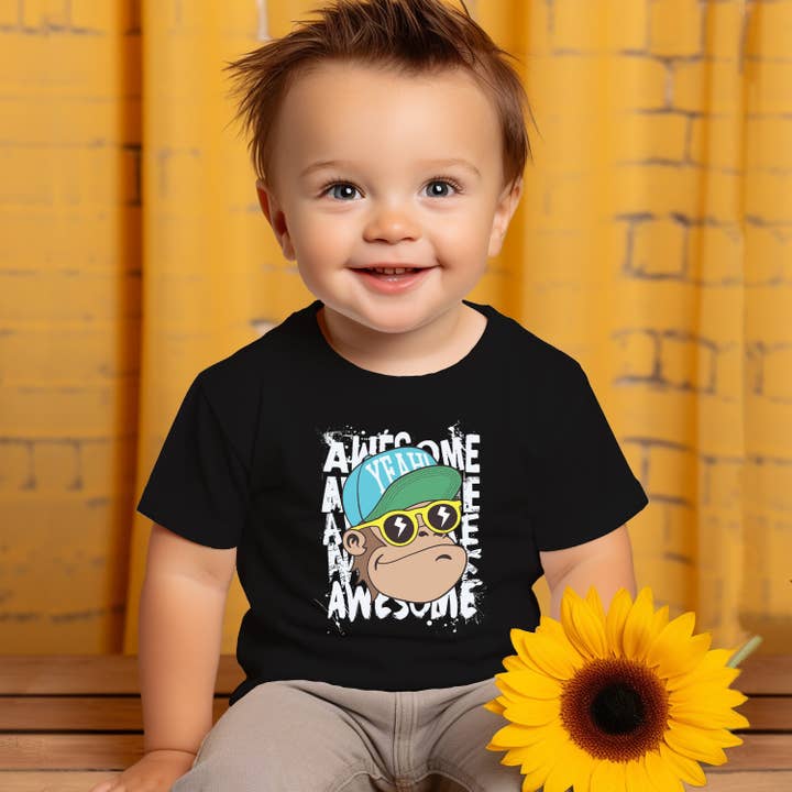 Camiseta Criança Awesome Monkey Yeah por atacado de Emogifts