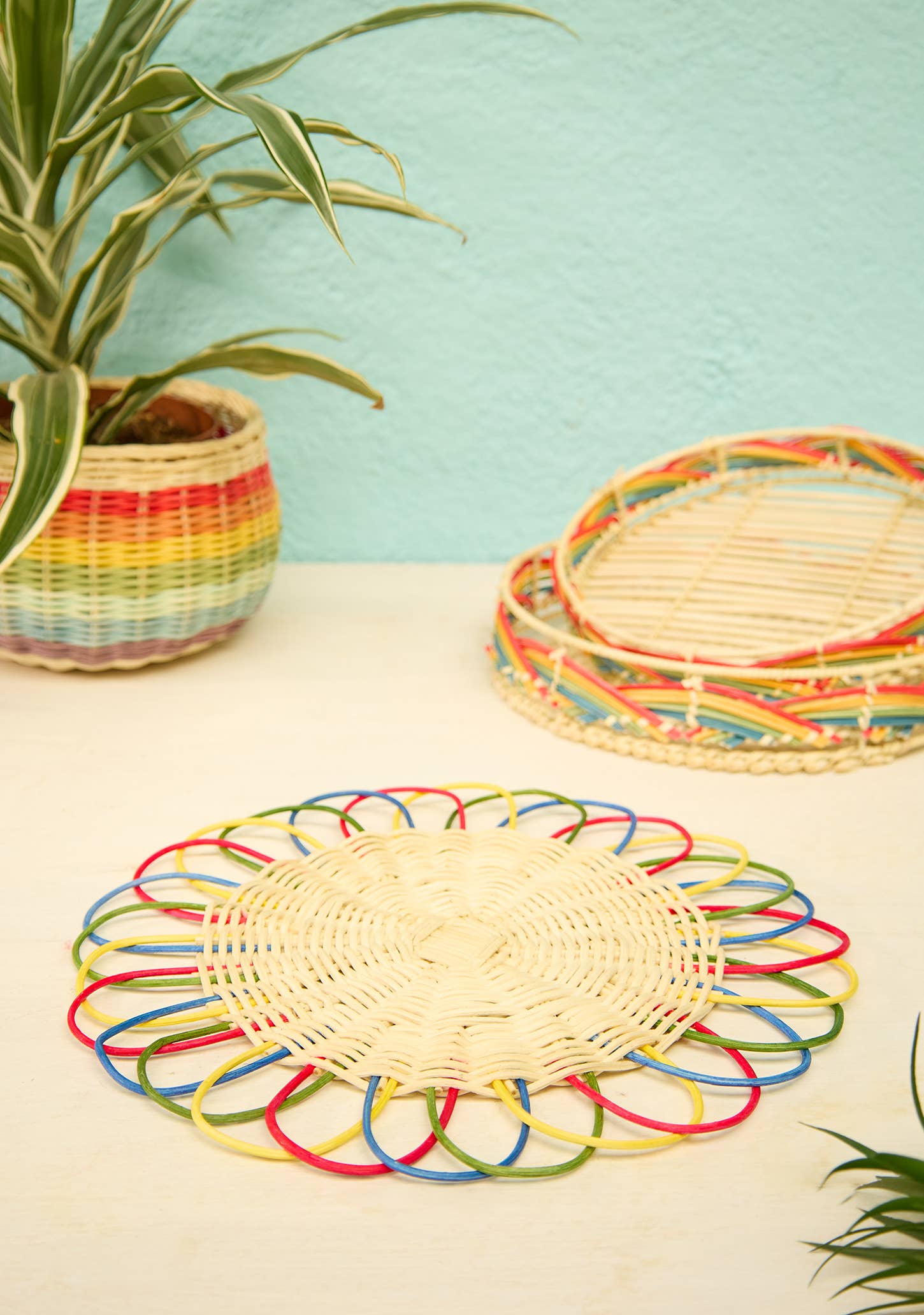 Namaste – wholesale Placemat – Rainbow Rattan Placemat0