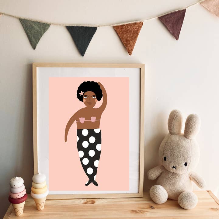 Stampa artistica della signora sirena per la vendita all'ingrosso da parte di yaya studio