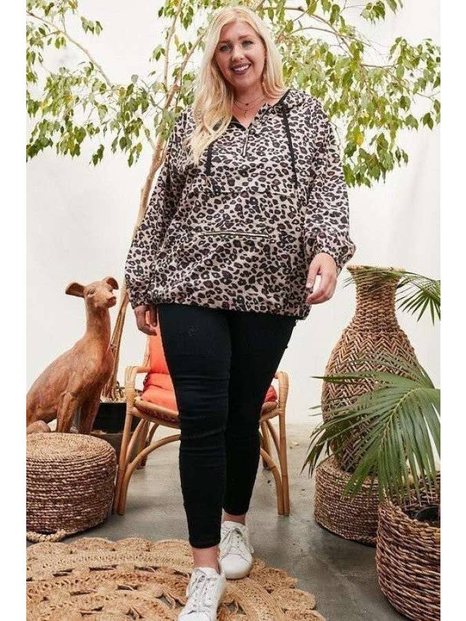 Fashion Quality Boutik - Wholesale Windbreaker - Women's - Pullover With Leopard Windbreaker1