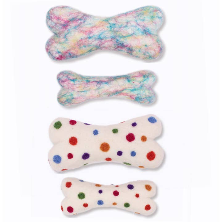 Eco Wool Dog Bones/Toys - Polka Dot • Tie-Dyed (Fair Trade) and other Purchase Wholesale multipet. Free Returns & Net 60 Terms on Faire trending on Faire.