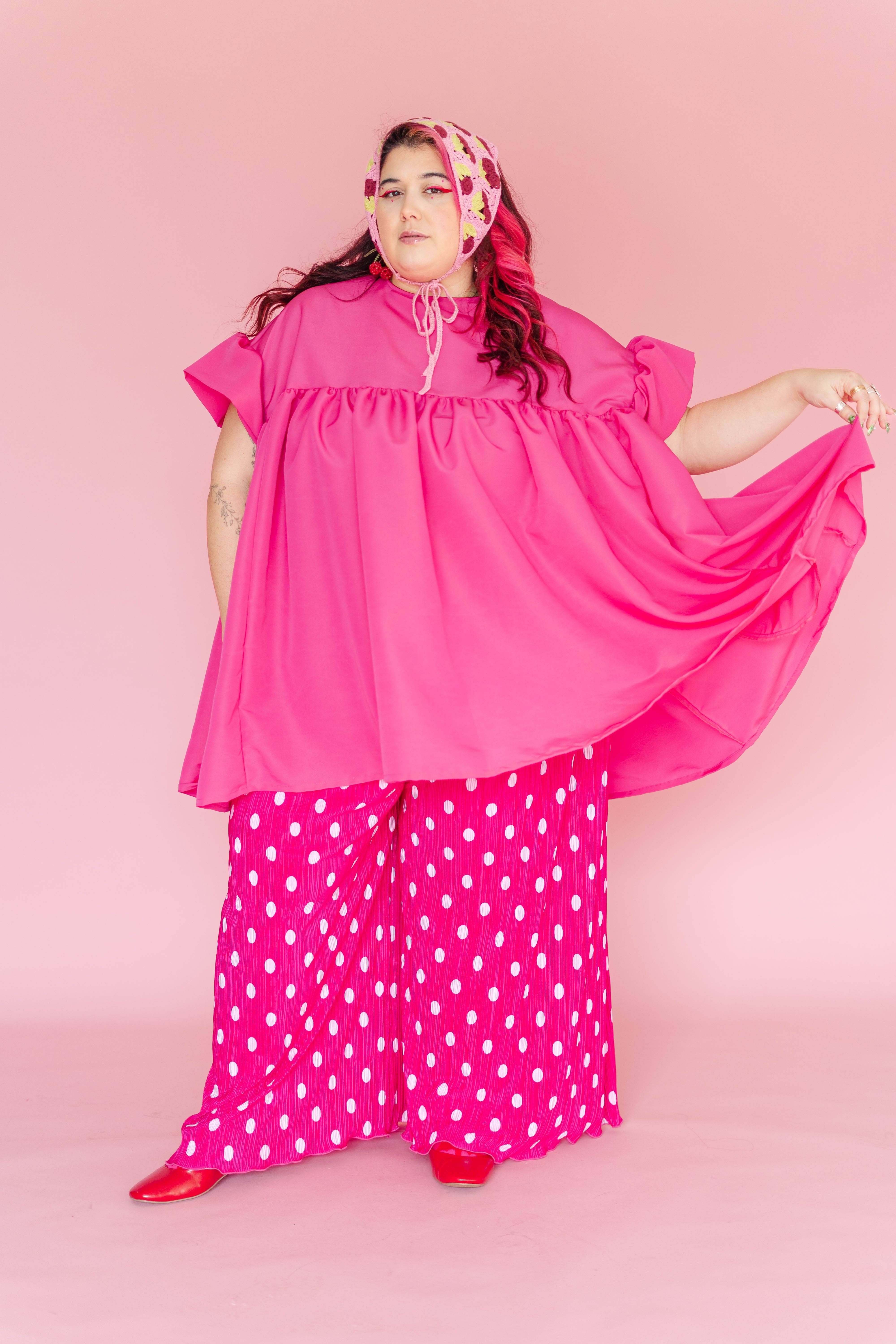Nettle Studios - Wholesale Dress - Women's - Hot Pink Mini Mushroom Dress - Size Inclusive12