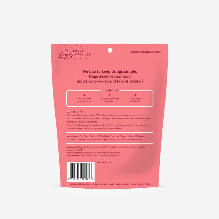 Bocce's Bakery - Wholesale Pet Treats - Dog - Salmon Soft & Chewy Treats1