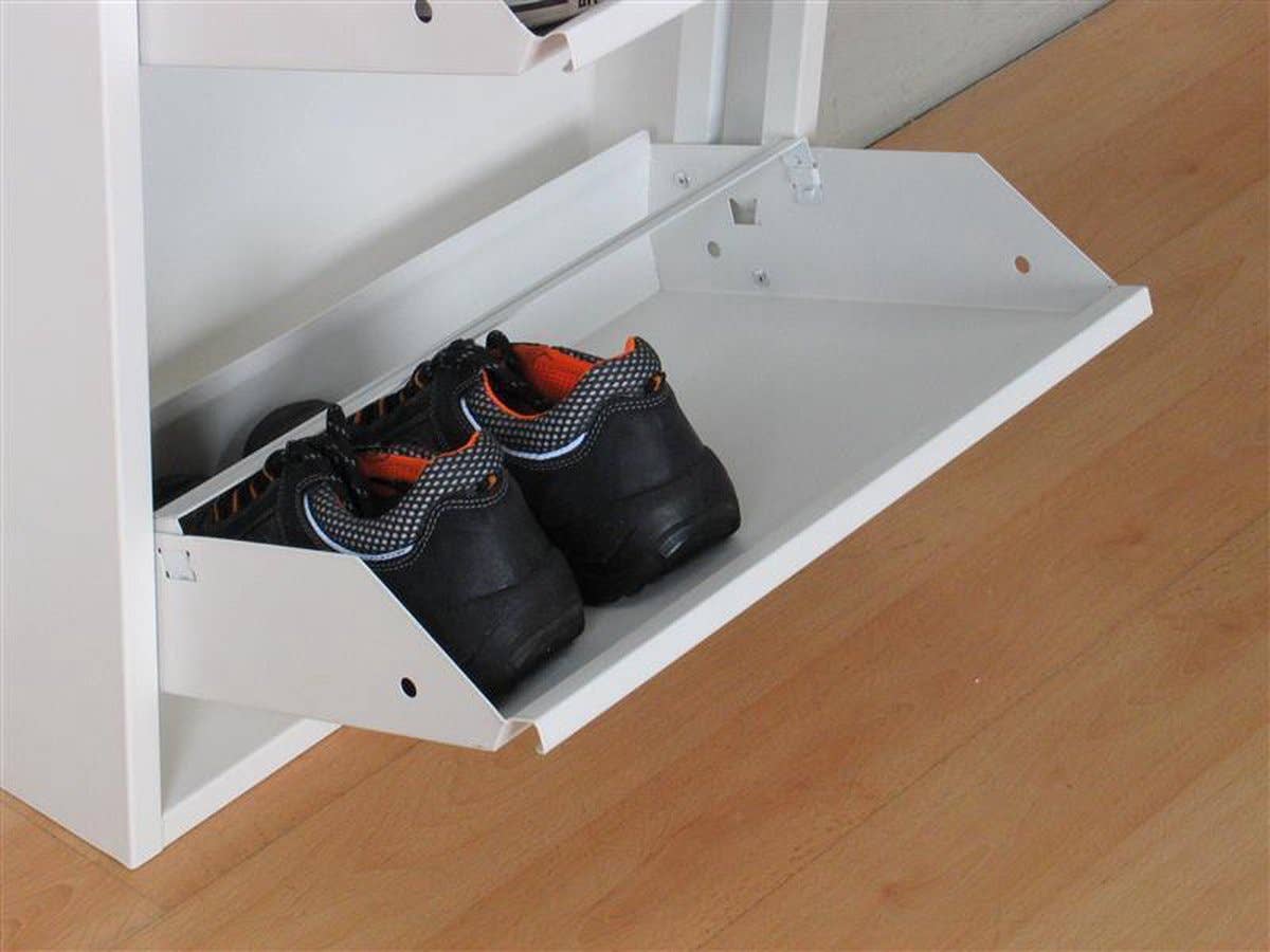 WDMT - Wholesale Shoe Rack - Metalen schoenenkast 6 - deurs - set van 2 | Mat wit3