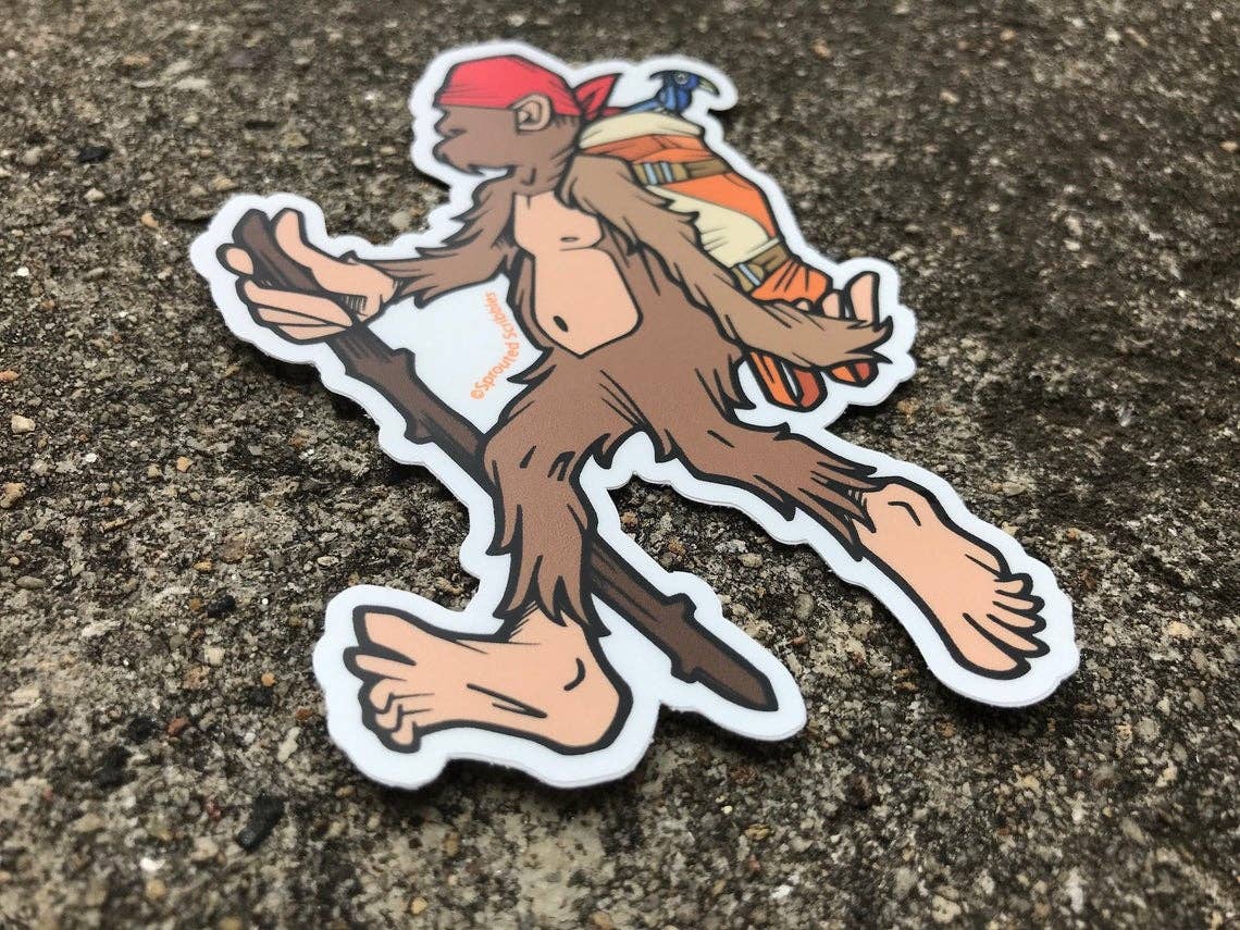 Sprouted Scribbles - Wholesale Sticker - Cute Bigfoot Sticker Backpacking Outdoor Decal Human Drawn Design5