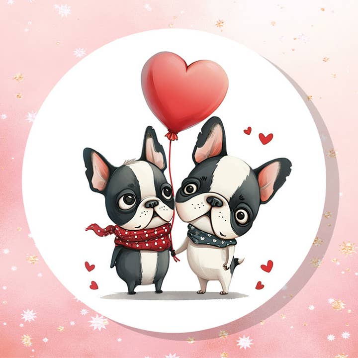 Boston Terrier Love Vinyl Sticker for wholesale by London Luxury Candles
