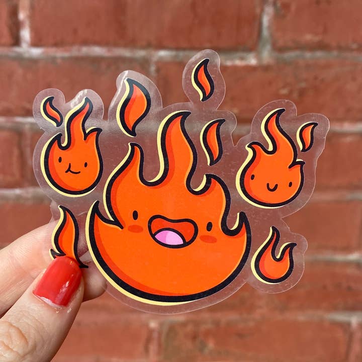 *Clear* Fire Vinyl Sticker for wholesale by Shop Emily M