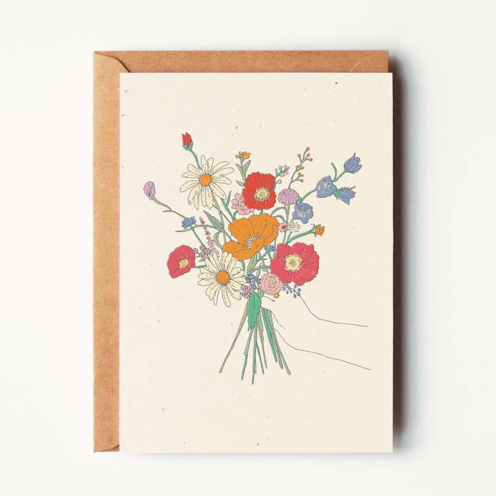 Kaari & Co. - Wholesale Everyday Greeting Card - Floral Bouquet Greeting Card Eco friendly Recycled Cardstock