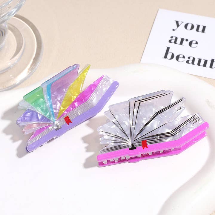 SoapElenGlen - Wholesale Hair clip – Women’s - Creative Colorful 3D Book Shape Hair Claw Clip2