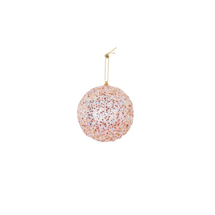 Housevitamin bv – wholesale Ornament set – Xmas Hangers- Xmas Balls- Foam-Pink Glitter -S3- 8cm