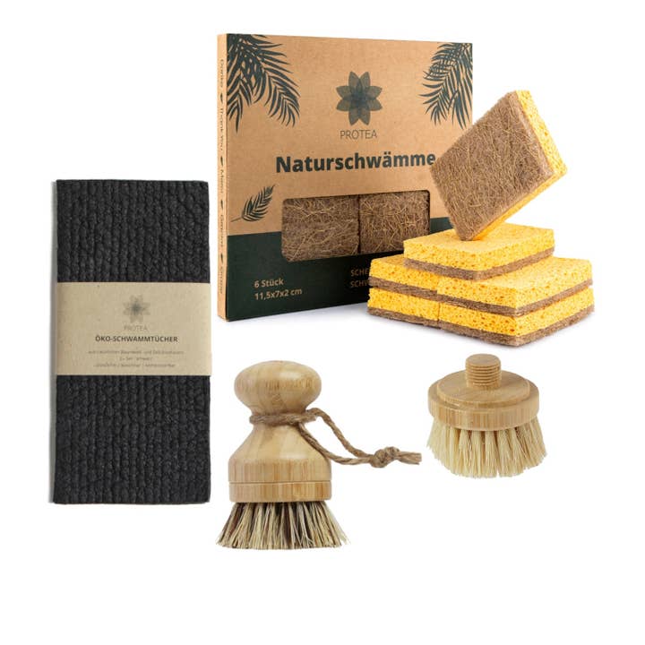 Kitchen starter set: sustainable dishwashing sponges, eco sponge cloth for wholesale by PROTEA
