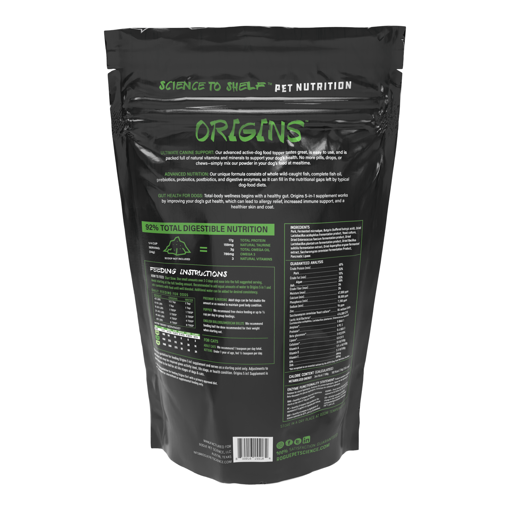 Rogue Pet Science - Wholesale Pet Supplement - Dog - Pork-Origins 5-in-1 Dog Supplement, Powdered Food Topper for1