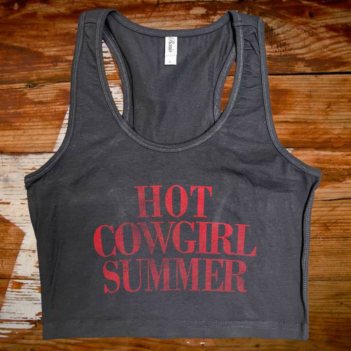 LA PRINT AND STITCH - Wholesale Tank Top - Women's - Hot Cowgirl Summer Black Tank Top