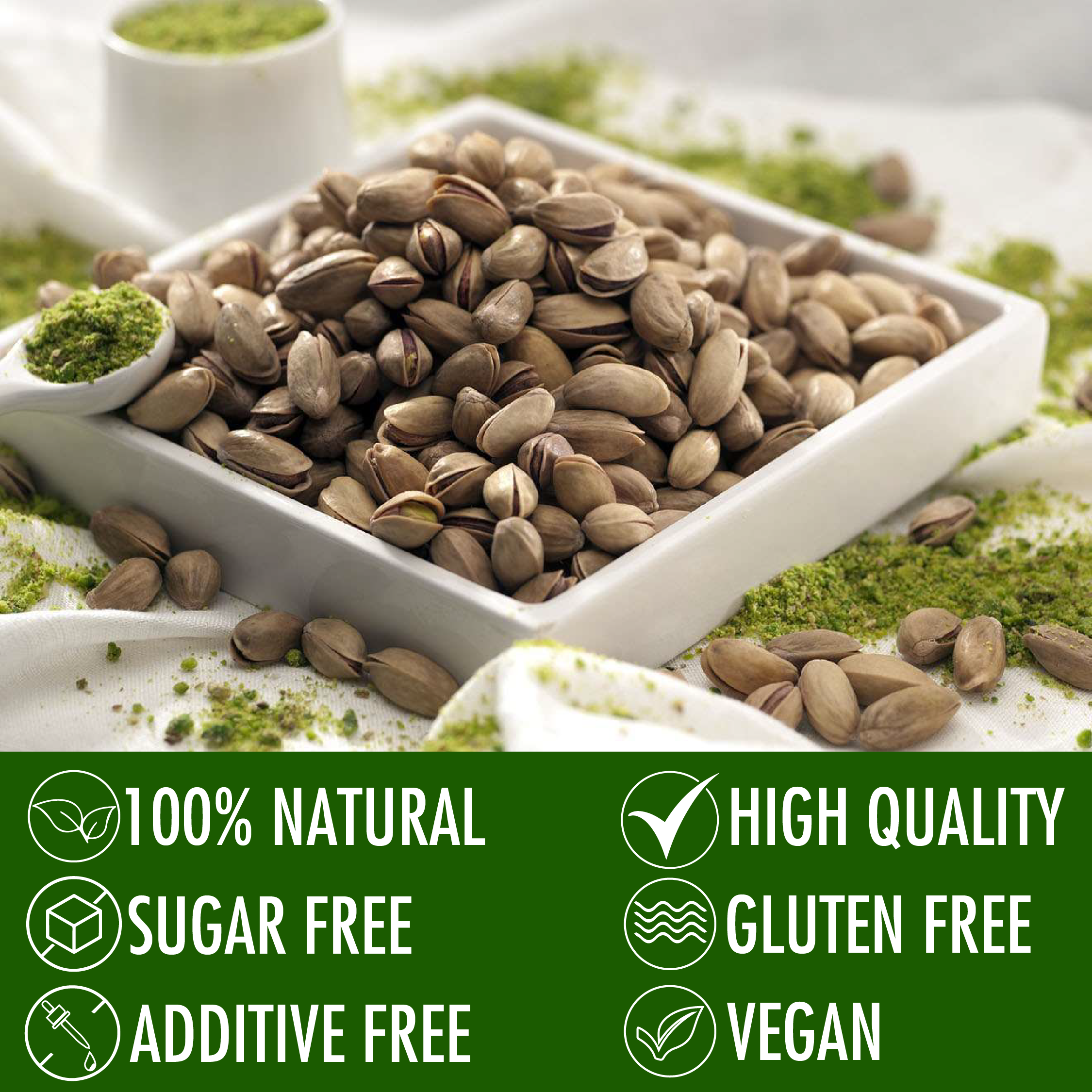 Hakan - Wholesale Nuts - Hakan Antep Pistachio, In Shell or Kernel in Vacuum Bag,22lb2