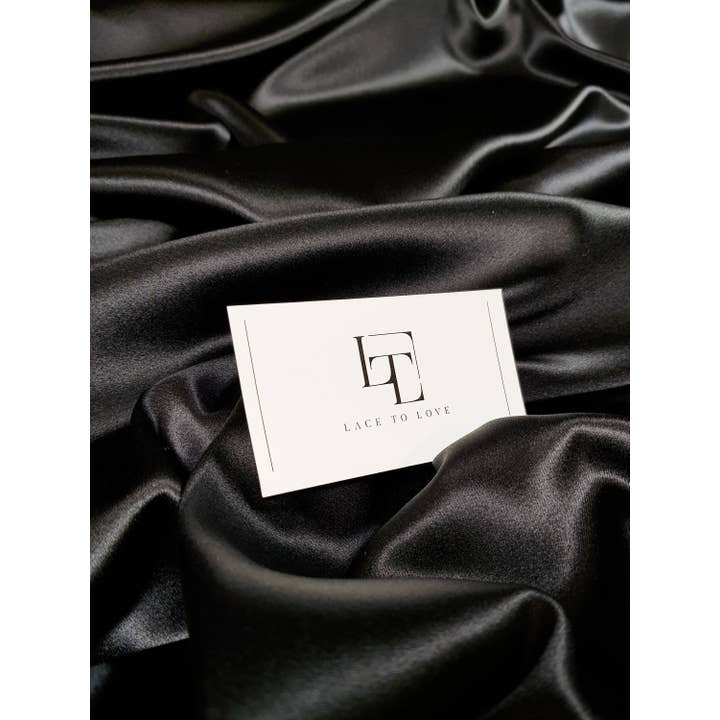 Lace To Love - Wholesale Craft supplies - Black Elastic Silk Satin Fabric KLT0104