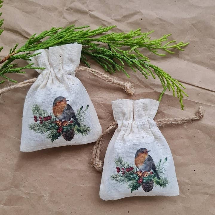 Misbalbahce - Wholesale Sachet - Organic Sachets, Natural Fabric Bags, Juniper Bird Design2