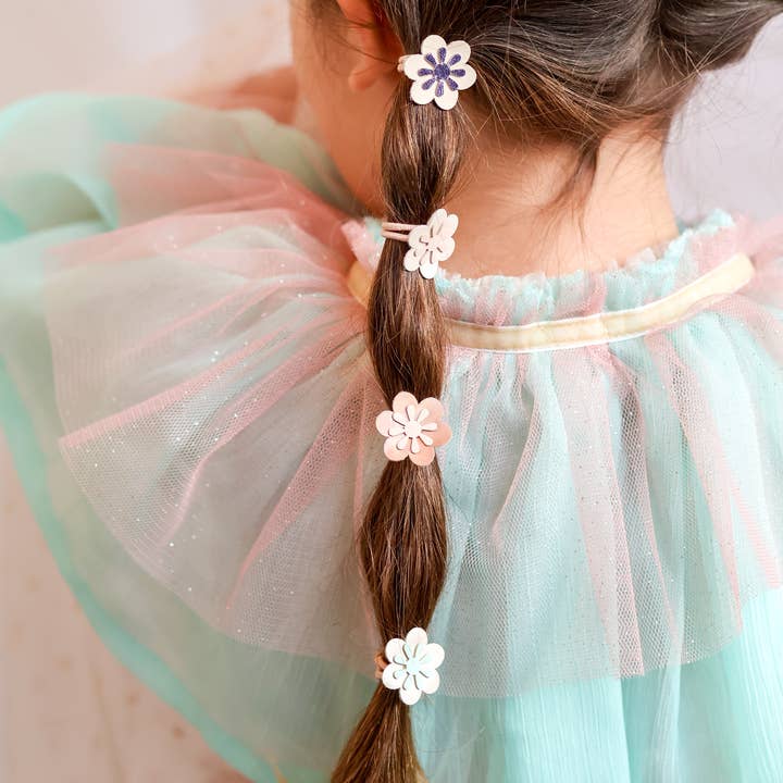 Bluebell Petite - Wholesale Hair Tie - Kids - Flower Hair Ties Lilac Metallic 1