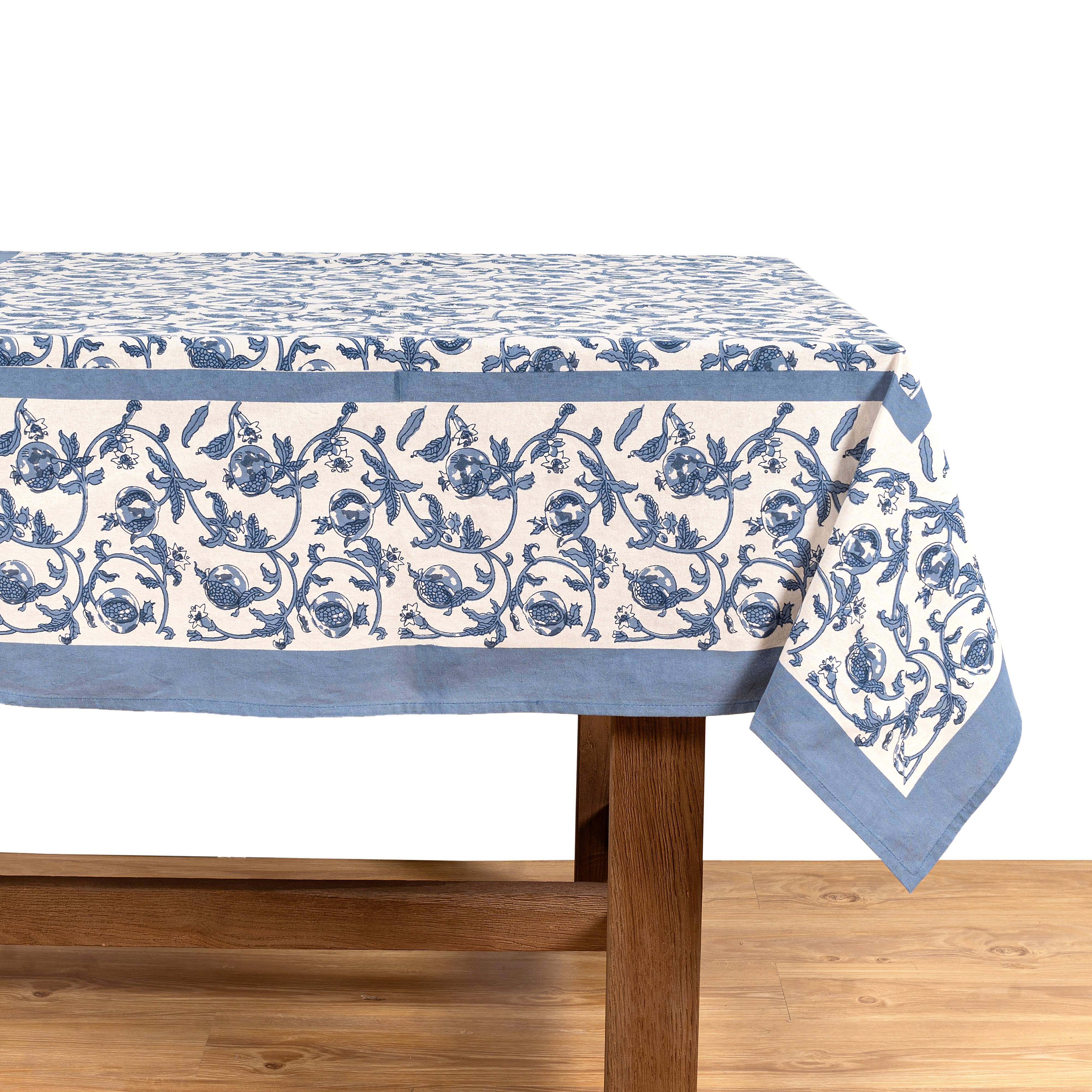 Couleur Nature - Wholesale Tablecloth - Granada Cornflower Blue | French Tablecloths4