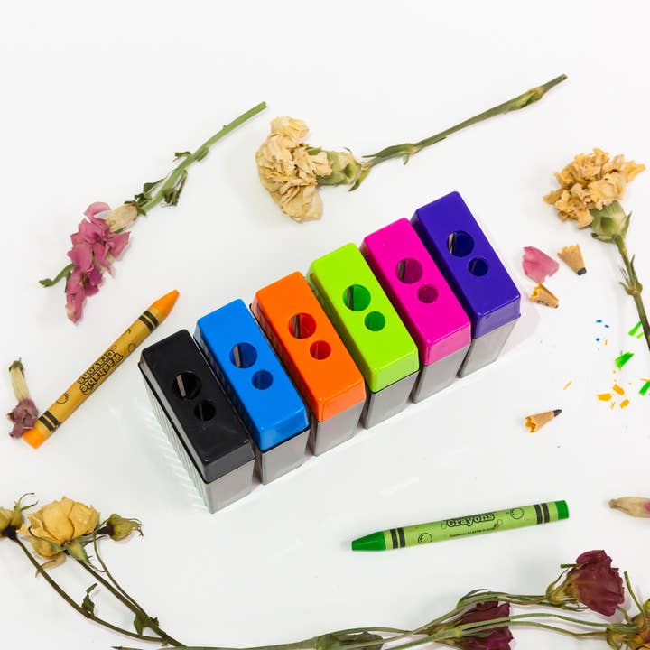 BAZIC Products - Wholesale Pencil Sharpener - Dual Blade Square Sharpener w/ Receptacle