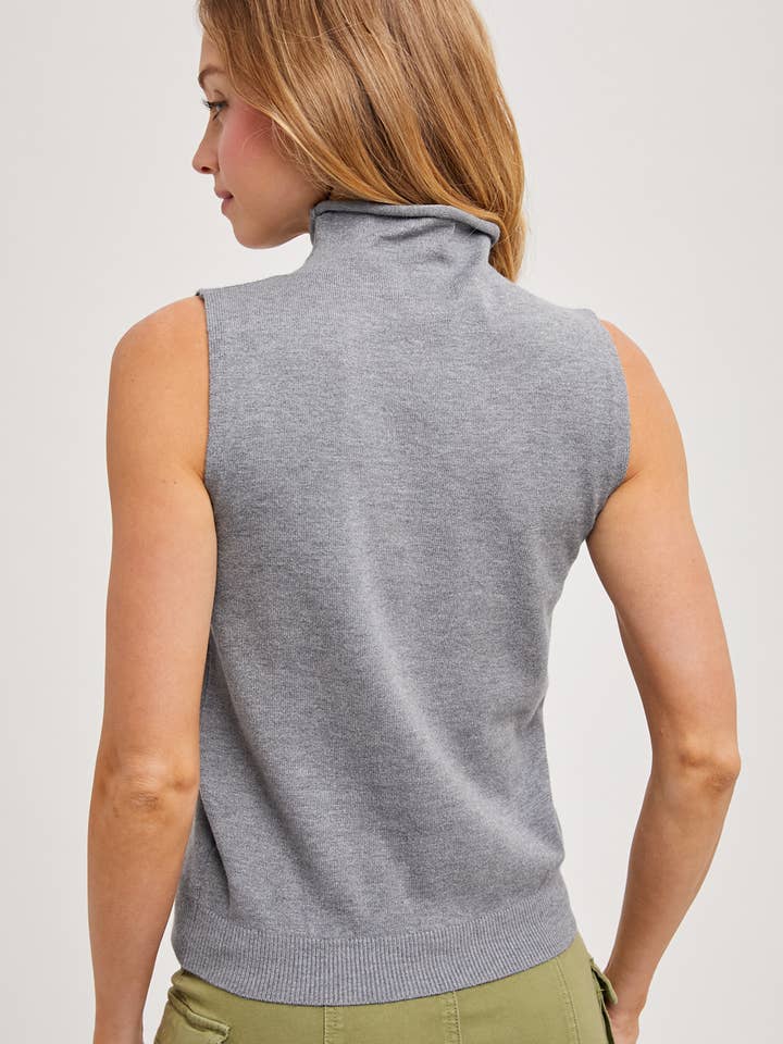 Bluivy - Wholesale Knit Top - Women's - MOCK NECK SLEEVELESS KNIT TOP4