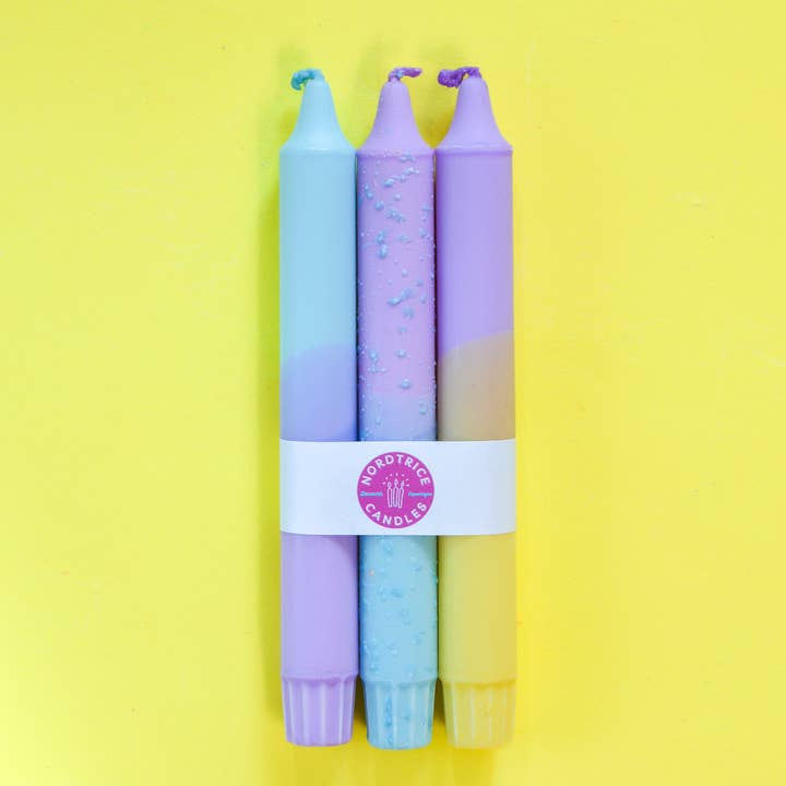 Nordtrice - Wholesale Tapered Candle/Candlestick - Taper candles- 3 pack/ Purple2